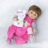 17 Polegada bonecas recém-nascidos macio pano corpo vinil realista bebês