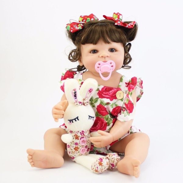 55 cm Silicone Completo Corpo Reborn Baby Doll Toy Para A Menina Vinil Recém-nascidos Bebês Princesa