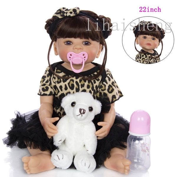 Novo 22 polegadas 55 cm Silicone Super Baby Lifelike Boneca Da Criança